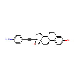 C[C@]12CC[C@@H]3c4ccc(O)cc4CC[C@H]3[C@@H]1CC[C@@]2(O)C#Cc1ccc(N)cc1 ZINC000045388584