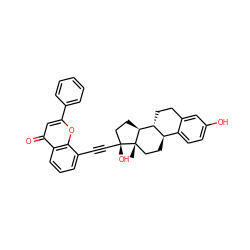 C[C@]12CC[C@@H]3c4ccc(O)cc4CC[C@H]3[C@@H]1CC[C@@]2(O)C#Cc1cccc2c(=O)cc(-c3ccccc3)oc12 ZINC000028949924