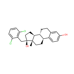 C[C@]12CC[C@@H]3c4ccc(O)cc4CC[C@H]3[C@@H]1CC[C@@]2(O)Cc1c(Cl)cccc1Cl ZINC000013835224