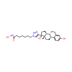 C[C@]12CC[C@@H]3c4ccc(O)cc4CC[C@H]3[C@@H]1CC[C@@]2(O)c1cn(CCCCCCC(=O)NO)nn1 ZINC000096927916