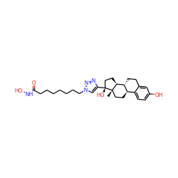 C[C@]12CC[C@@H]3c4ccc(O)cc4CC[C@H]3[C@@H]1CC[C@@]2(O)c1cn(CCCCCCCC(=O)NO)nn1 ZINC000096927917