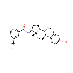 C[C@]12CC[C@@H]3c4ccc(O)cc4CC[C@H]3[C@@H]1CC[C@@H]2NC(=O)c1cccc(C(F)(F)F)c1 ZINC000073197431