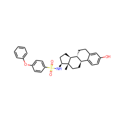 C[C@]12CC[C@@H]3c4ccc(O)cc4CC[C@H]3[C@@H]1CC[C@@H]2NS(=O)(=O)c1ccc(Oc2ccccc2)cc1 ZINC000082149140