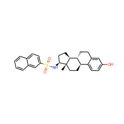 C[C@]12CC[C@@H]3c4ccc(O)cc4CC[C@H]3[C@@H]1CC[C@@H]2NS(=O)(=O)c1ccc2ccccc2c1 ZINC000082155122