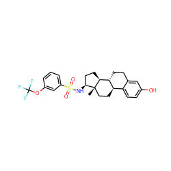 C[C@]12CC[C@@H]3c4ccc(O)cc4CC[C@H]3[C@@H]1CC[C@@H]2NS(=O)(=O)c1cccc(OC(F)(F)F)c1 ZINC000073197430