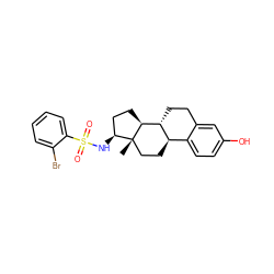 C[C@]12CC[C@@H]3c4ccc(O)cc4CC[C@H]3[C@@H]1CC[C@@H]2NS(=O)(=O)c1ccccc1Br ZINC000073197940