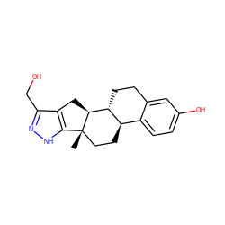 C[C@]12CC[C@@H]3c4ccc(O)cc4CC[C@H]3[C@@H]1Cc1c(CO)n[nH]c12 ZINC000013672639