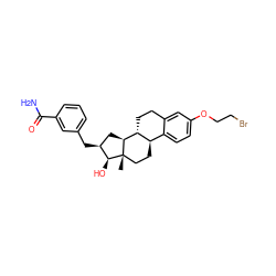 C[C@]12CC[C@@H]3c4ccc(OCCBr)cc4CC[C@H]3[C@@H]1C[C@H](Cc1cccc(C(N)=O)c1)[C@@H]2O ZINC000103252477