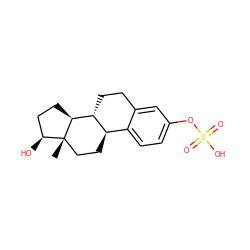 C[C@]12CC[C@@H]3c4ccc(OS(=O)(=O)O)cc4CC[C@H]3[C@@H]1CC[C@@H]2O ZINC000004097545