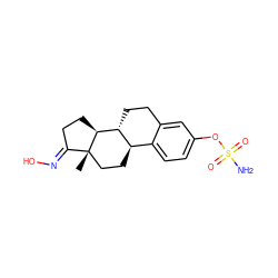 C[C@]12CC[C@@H]3c4ccc(OS(N)(=O)=O)cc4CC[C@H]3[C@@H]1CC/C2=N\O ZINC000013533354