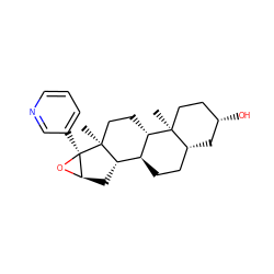 C[C@]12CC[C@H](O)C[C@@H]1CC[C@@H]1[C@@H]2CC[C@@]2(C)[C@H]1C[C@H]1O[C@]12c1cccnc1 ZINC000013782529