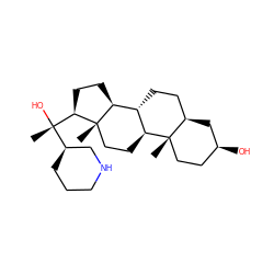 C[C@]12CC[C@H](O)C[C@@H]1CC[C@@H]1[C@@H]2CC[C@@]2(C)[C@H]1CC[C@@H]2[C@@](C)(O)[C@@H]1CCCNC1 ZINC000013528421