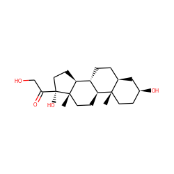 C[C@]12CC[C@H](O)C[C@@H]1CC[C@@H]1[C@@H]2CC[C@@]2(C)[C@H]1CC[C@]2(O)C(=O)CO ZINC000038695859