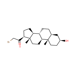 C[C@]12CC[C@H](O)C[C@@H]1CC[C@@H]1[C@@H]2CC[C@]2(C)[C@@H](C(=O)CBr)CC[C@@H]12 ZINC000084672392