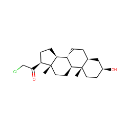 C[C@]12CC[C@H](O)C[C@@H]1CC[C@@H]1[C@@H]2CC[C@]2(C)[C@@H](C(=O)CCl)CC[C@@H]12 ZINC000084672391