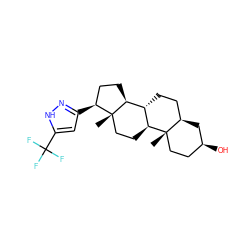 C[C@]12CC[C@H](O)C[C@@H]1CC[C@@H]1[C@@H]2CC[C@]2(C)[C@@H](c3cc(C(F)(F)F)[nH]n3)CC[C@@H]12 ZINC000004877271