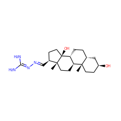 C[C@]12CC[C@H](O)C[C@H]1CC[C@@H]1[C@@H]2CC[C@]2(C)[C@@H](/C=N/N=C(N)N)CC[C@]12O ZINC000013757534