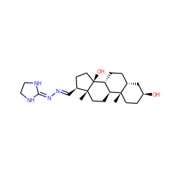 C[C@]12CC[C@H](O)C[C@H]1CC[C@@H]1[C@@H]2CC[C@]2(C)[C@@H](/C=N/N=C3NCCN3)CC[C@]12O ZINC000013757541