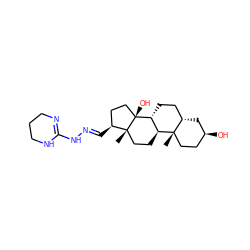 C[C@]12CC[C@H](O)C[C@H]1CC[C@@H]1[C@@H]2CC[C@]2(C)[C@@H](/C=N/NC3=NCCCN3)CC[C@]12O ZINC000013765947