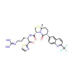 C[C@]12CC[C@H](c3ccc4nc(C(F)(F)F)ccc4c3)C(=O)N1[C@H](C(=O)N[C@@H](CCCN=C(N)N)C(=O)c1nccs1)CS2 ZINC000028002294