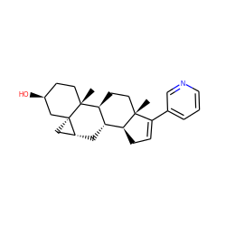 C[C@]12CC[C@H]3[C@@H](C[C@@H]4C[C@@]45C[C@@H](O)CC[C@]35C)[C@@H]1CC=C2c1cccnc1 ZINC000141896027