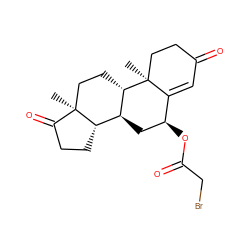 C[C@]12CC[C@H]3[C@@H](C[C@H](OC(=O)CBr)C4=CC(=O)CC[C@@]43C)[C@@H]1CCC2=O ZINC000211243539