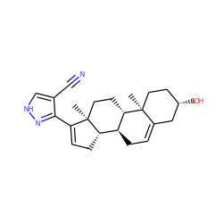 C[C@]12CC[C@H]3[C@@H](CC=C4C[C@@H](O)CC[C@@]43C)[C@@H]1CC=C2c1n[nH]cc1C#N ZINC001772583124