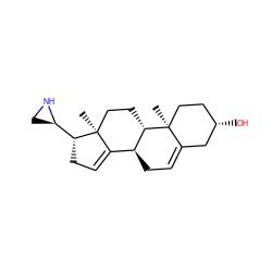 C[C@]12CC[C@H]3[C@@H](CC=C4C[C@@H](O)CC[C@@]43C)C1=CC[C@@H]2[C@H]1CN1 ZINC000013835172