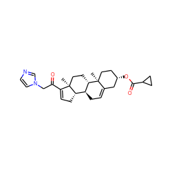 C[C@]12CC[C@H]3[C@@H](CC=C4C[C@@H](OC(=O)C5CC5)CC[C@@]43C)[C@@H]1CC=C2C(=O)Cn1ccnc1 ZINC001772642131