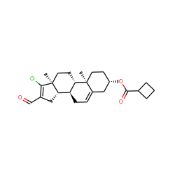 C[C@]12CC[C@H]3[C@@H](CC=C4C[C@@H](OC(=O)C5CCC5)CC[C@@]43C)[C@@H]1CC(C=O)=C2Cl ZINC000137893273