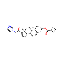 C[C@]12CC[C@H]3[C@@H](CC=C4C[C@@H](OC(=O)C5CCC5)CC[C@@]43C)[C@@H]1CC=C2C(=O)Cn1ccnc1 ZINC001772582247