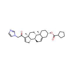 C[C@]12CC[C@H]3[C@@H](CC=C4C[C@@H](OC(=O)C5CCCC5)CC[C@@]43C)[C@@H]1CC=C2C(=O)Cn1ccnc1 ZINC001772625359