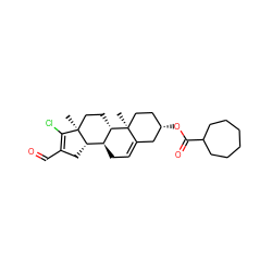 C[C@]12CC[C@H]3[C@@H](CC=C4C[C@@H](OC(=O)C5CCCCCC5)CC[C@@]43C)[C@@H]1CC(C=O)=C2Cl ZINC000137893385