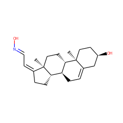 C[C@]12CC[C@H]3[C@@H](CC=C4C[C@H](O)CC[C@@]43C)[C@@H]1CC/C2=C/C=N/O ZINC000118921159