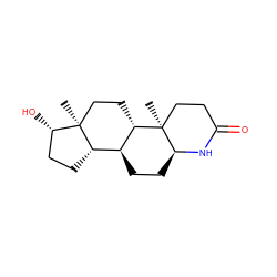 C[C@]12CC[C@H]3[C@@H](CC[C@@H]4NC(=O)CC[C@@]43C)[C@@H]1CC[C@@H]2O ZINC000026394951