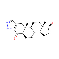 C[C@]12CC[C@H]3[C@@H](CC[C@H]4C(=O)c5[nH]ncc5C[C@]34C)[C@@H]1CC[C@@H]2O ZINC000005503640