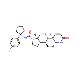 C[C@]12CC[C@H]3[C@@H](CC[C@H]4NC(=O)C=C[C@]34C)[C@@H]1CC[C@@H]2C(=O)NC1(c2ccc(Cl)cc2)CCCC1 ZINC000013742124