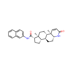 C[C@]12CC[C@H]3[C@@H](CC[C@H]4NC(=O)C=C[C@]34C)[C@@H]1CC[C@@H]2C(=O)Nc1ccc2ccccc2c1 ZINC000013742762