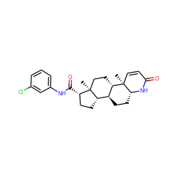 C[C@]12CC[C@H]3[C@@H](CC[C@H]4NC(=O)C=C[C@]34C)[C@@H]1CC[C@@H]2C(=O)Nc1cccc(Cl)c1 ZINC000013742748