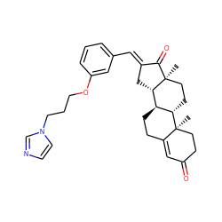 C[C@]12CC[C@H]3[C@@H](CCC4=CC(=O)CC[C@@]43C)[C@@H]1C/C(=C\c1cccc(OCCCn3ccnc3)c1)C2=O ZINC000118921534