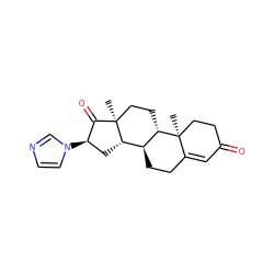 C[C@]12CC[C@H]3[C@@H](CCC4=CC(=O)CC[C@@]43C)[C@@H]1C[C@@H](n1ccnc1)C2=O ZINC000005543074