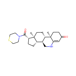 C[C@]12CC[C@H]3[C@@H](CNC4=CC(=O)CC[C@@]43C)[C@@H]1CC[C@@H]2C(=O)N1CCSCC1 ZINC000013733147