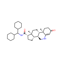 C[C@]12CC[C@H]3[C@@H](CNC4=CC(=O)CC[C@@]43C)[C@@H]1CC[C@@H]2C(=O)NC(C1CCCCC1)C1CCCCC1 ZINC000013733136