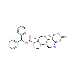 C[C@]12CC[C@H]3[C@@H](CNC4=CC(=O)CC[C@@]43C)[C@@H]1CC[C@@H]2C(=O)NC(c1ccccc1)c1ccccc1 ZINC000003943762