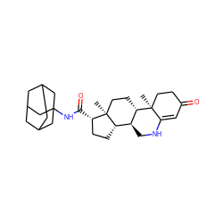 C[C@]12CC[C@H]3[C@@H](CNC4=CC(=O)CC[C@@]43C)[C@@H]1CC[C@@H]2C(=O)NC12CC3CC(CC(C3)C1)C2 ZINC000003932214