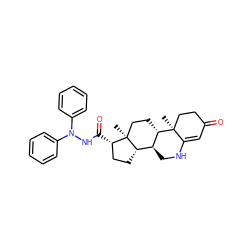 C[C@]12CC[C@H]3[C@@H](CNC4=CC(=O)CC[C@@]43C)[C@@H]1CC[C@@H]2C(=O)NN(c1ccccc1)c1ccccc1 ZINC000013733138