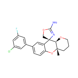 C[C@]12CCCO[C@@H]1[C@]1(COC(N)=N1)c1cc(-c3cc(F)cc(Cl)c3)ccc1O2 ZINC000145623544