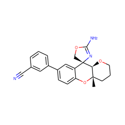 C[C@]12CCCO[C@@H]1[C@]1(COC(N)=N1)c1cc(-c3cccc(C#N)c3)ccc1O2 ZINC000145583936