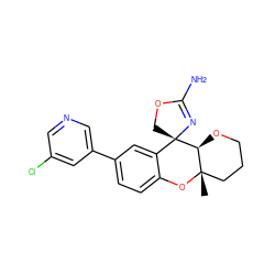 C[C@]12CCCO[C@@H]1[C@]1(COC(N)=N1)c1cc(-c3cncc(Cl)c3)ccc1O2 ZINC000145535274