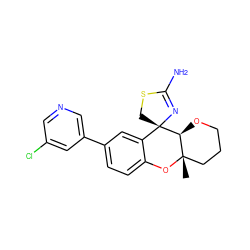 C[C@]12CCCO[C@@H]1[C@]1(CSC(N)=N1)c1cc(-c3cncc(Cl)c3)ccc1O2 ZINC000299822599